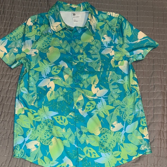 all in motion Other - all in motion Boy’s Tropical Green and Blue Shirt